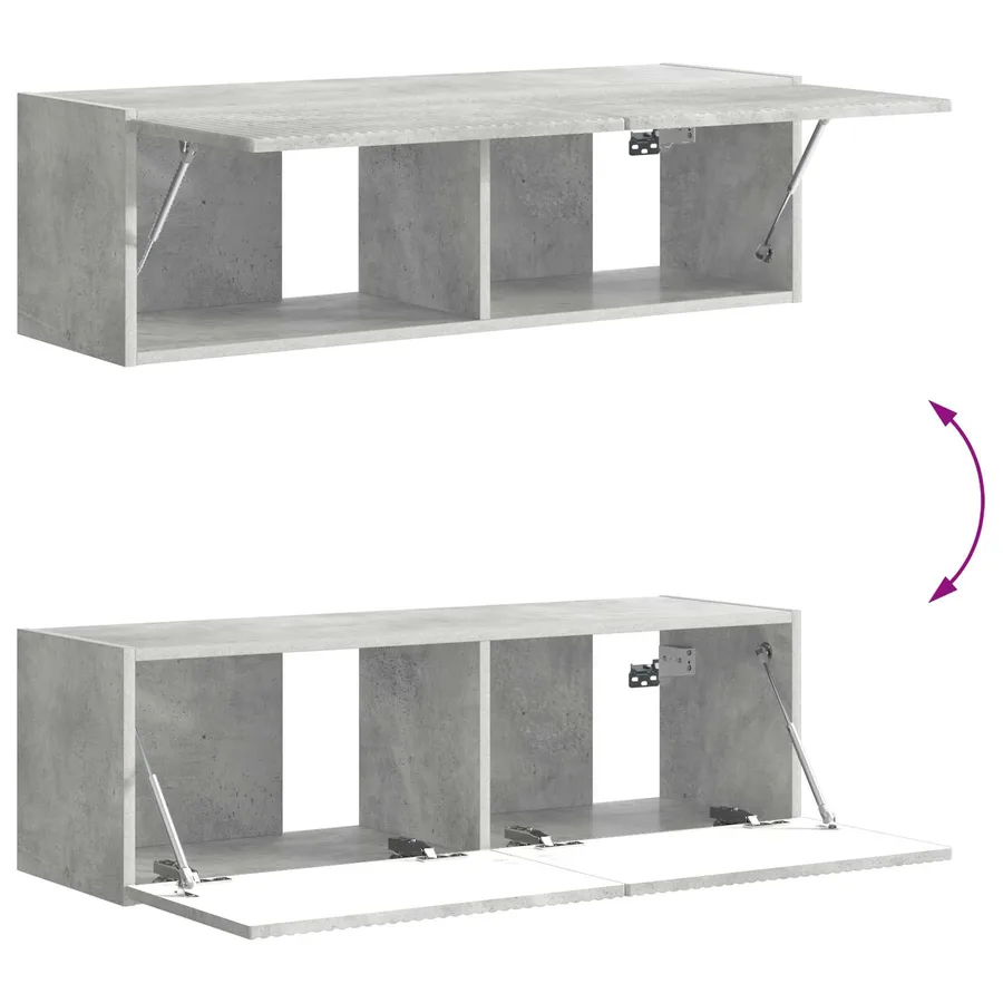 Ensemble de meuble TV mural Montage mural 6 pcs Gris béton - 12