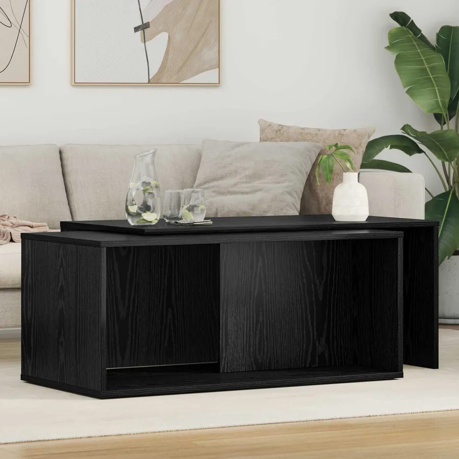 Ensemble de tables basses 2 pcs Chêne noir Bois d'ingénierie