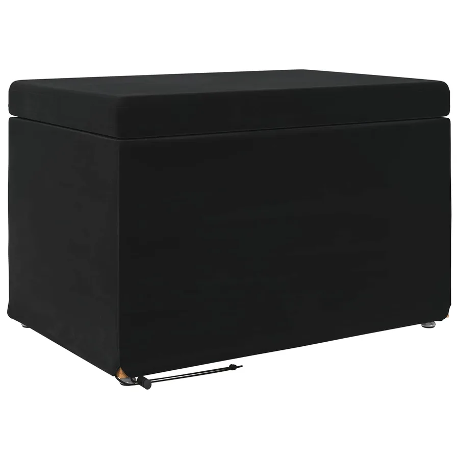 Tabouret Noir 61 x 41 x 40 cm Velours et Bois Composite - 2