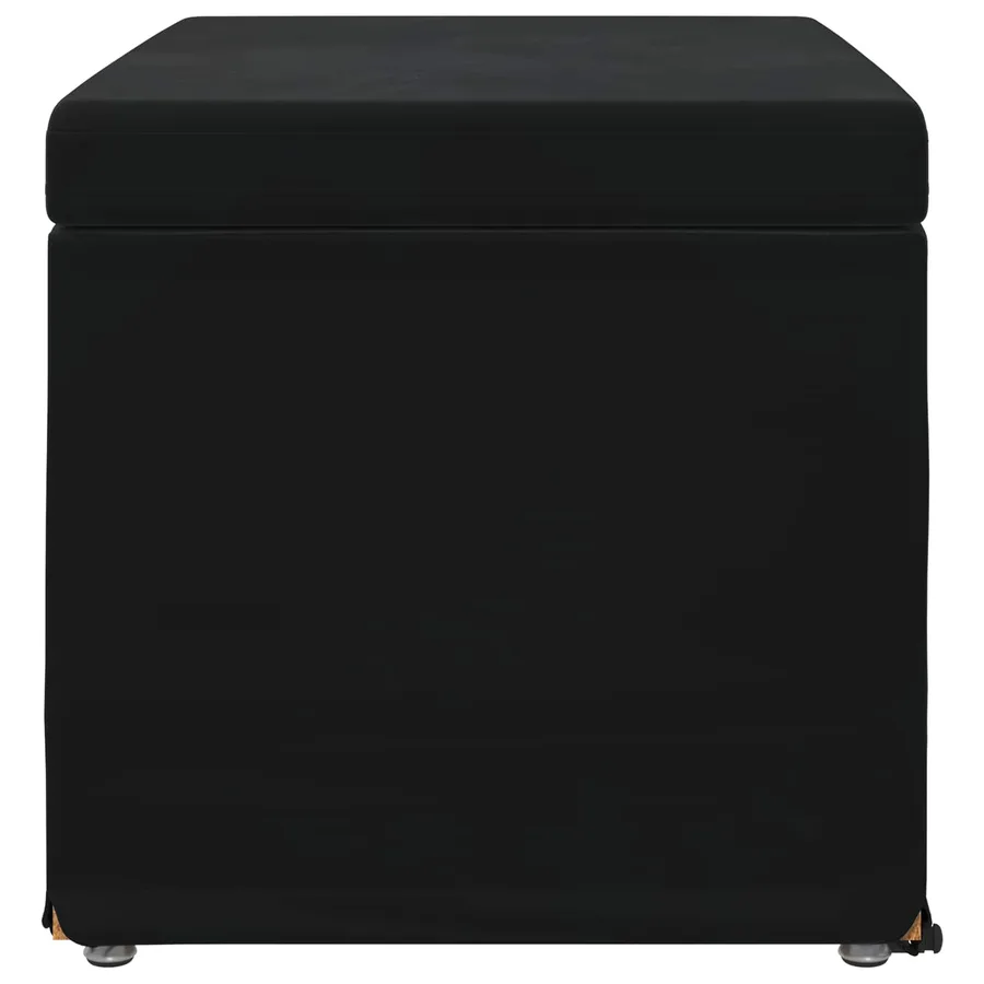 Tabouret Noir 61 x 41 x 40 cm Velours et Bois Composite - 5