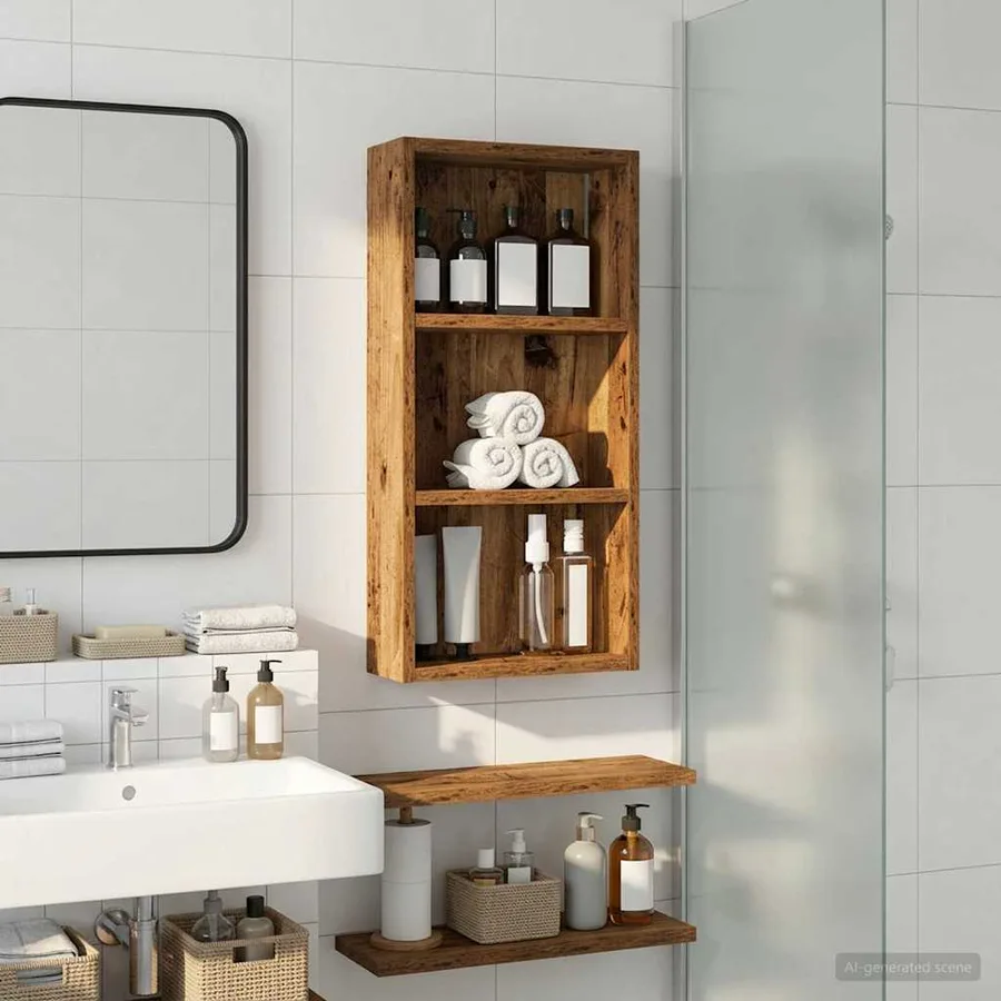 Armoire murale de salle de bain Bois ancien 30 x 10 x 60,5 cm - 4