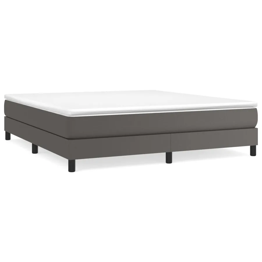 Sommier à lattes de lit avec matelas Gris 160x200 cm Similicuir - 2