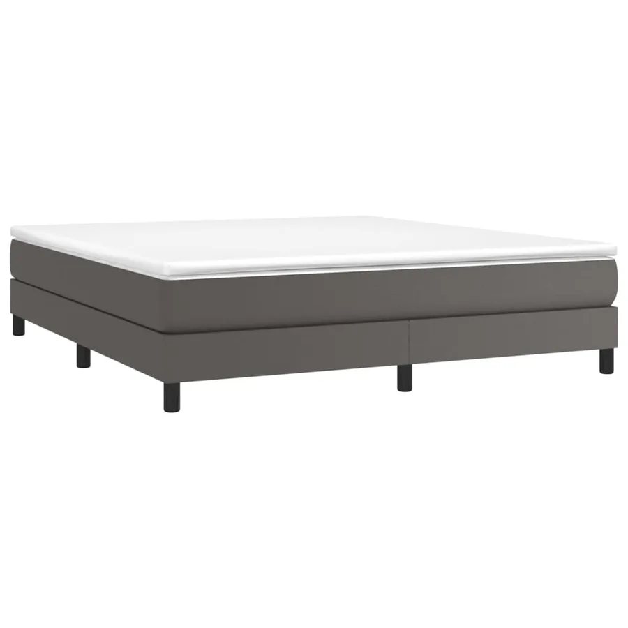 Sommier à lattes de lit avec matelas Gris 160x200 cm Similicuir - 3