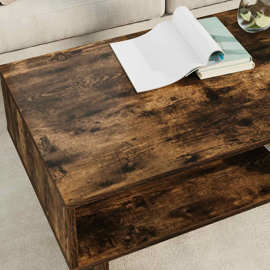 Table basse Chêne fumé 100 x 46 x 35 cm Bois d'ingénierie - 4