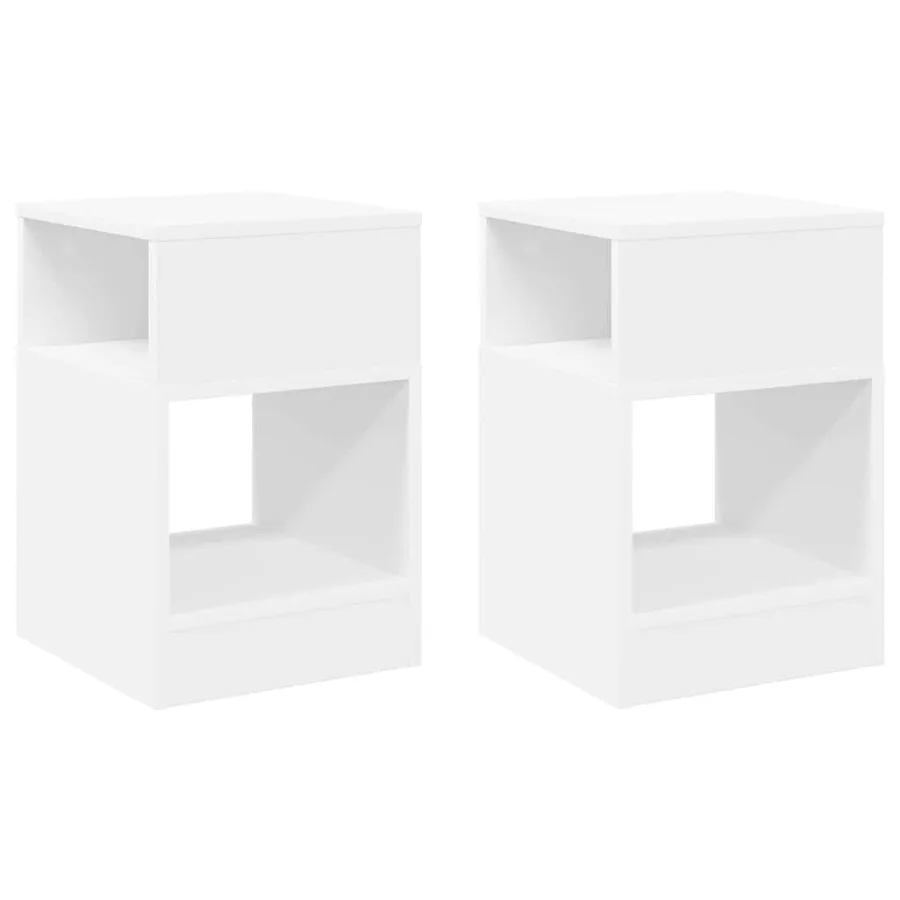 Table d'appoint 2 pcs Blanc 30,5 x 30 x 45 cm Bois d'ingénierie - 2