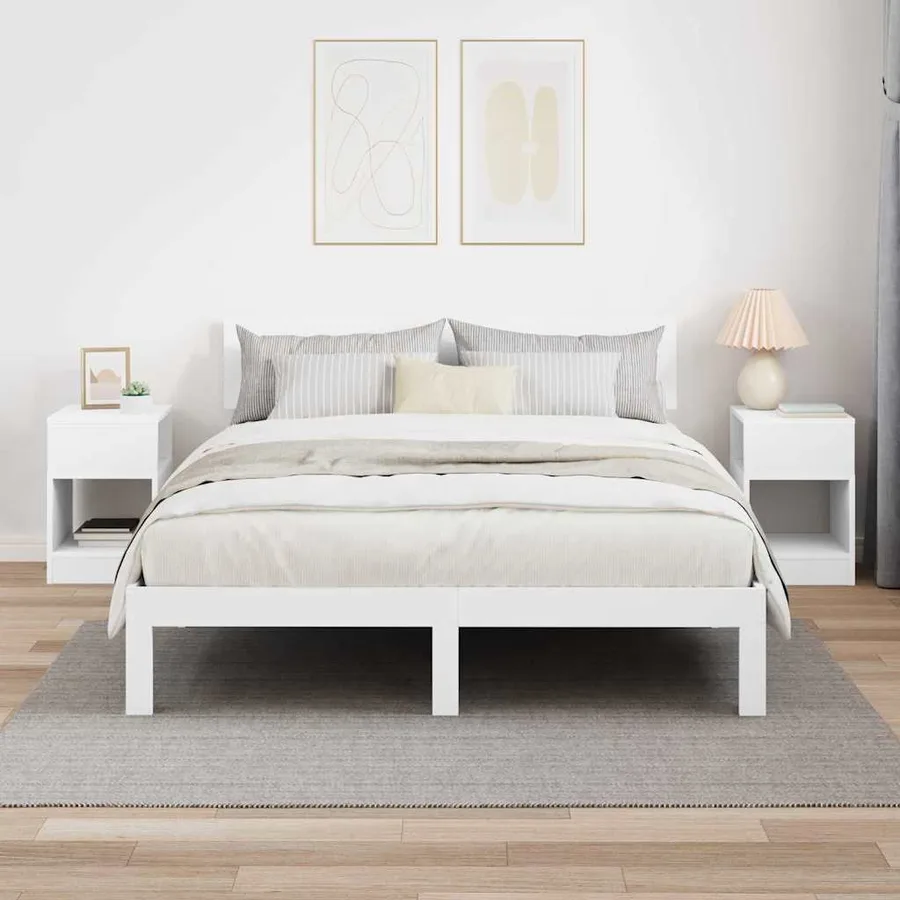Table d'appoint 2 pcs Blanc 30,5 x 30 x 45 cm Bois d'ingénierie - 4