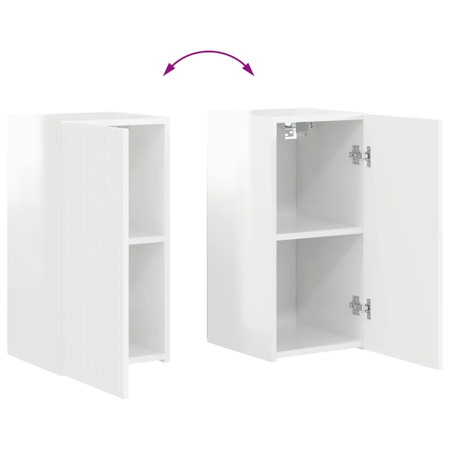 Ensemble meuble TV 4 pcs Blanc brillant Bois d'ingénierie - 14