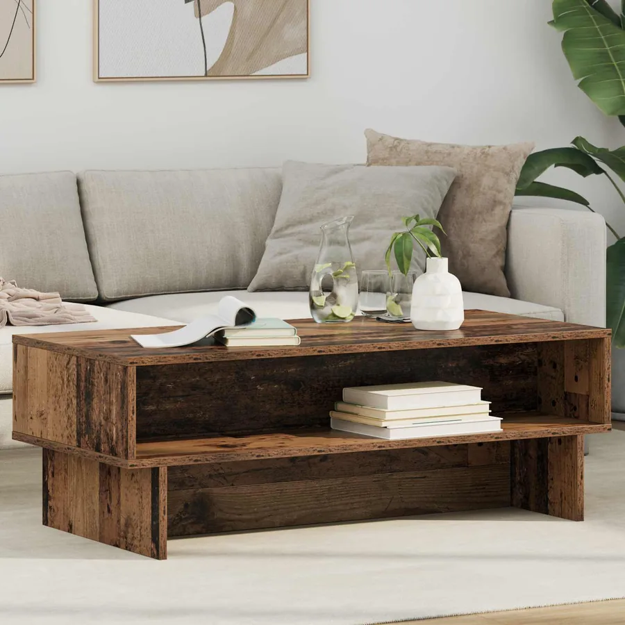 Table basse Bois ancien 100 x 46 x 35 cm Bois d'ingénierie