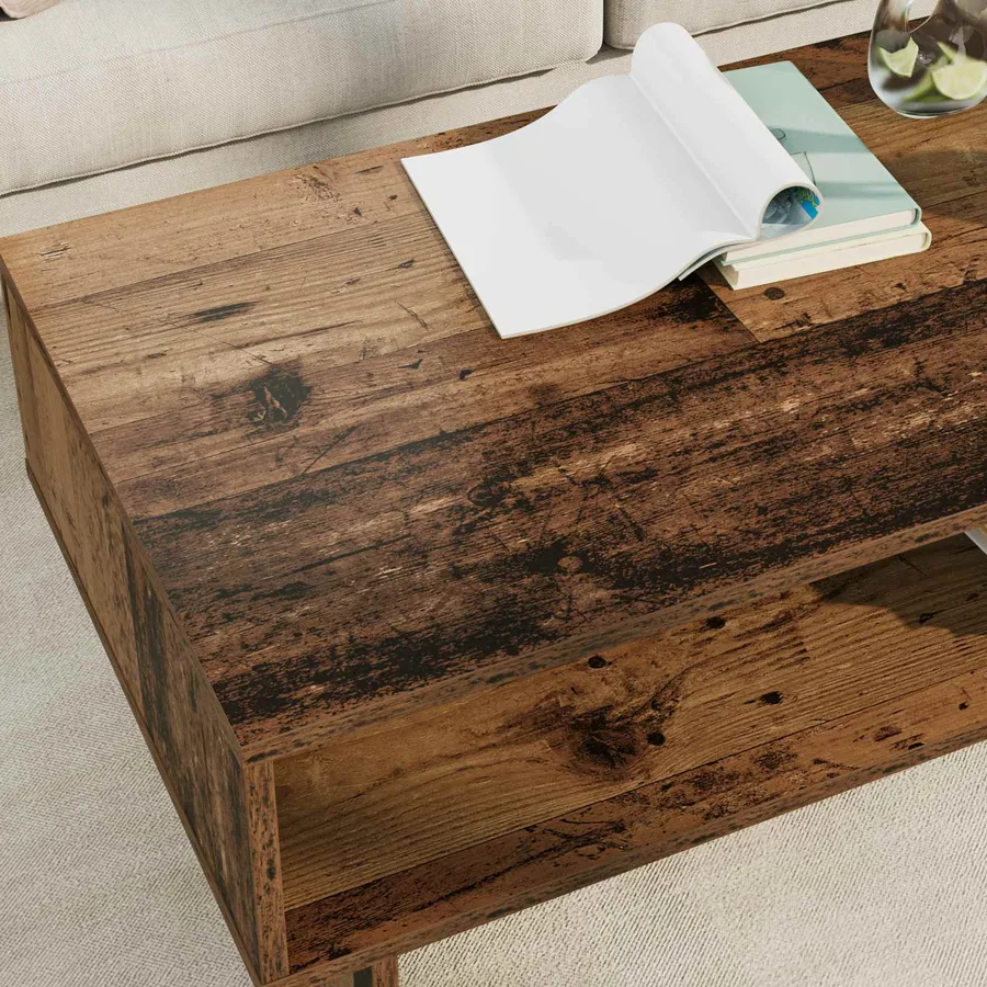 Table basse Bois ancien 100 x 46 x 35 cm Bois d'ingénierie - 4