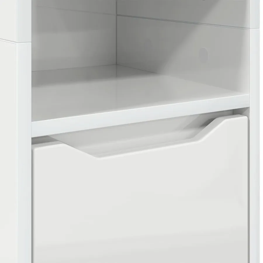 Cabinet de salle de bain Blanc brillant 30,5 x 30 x 195 cm - 8