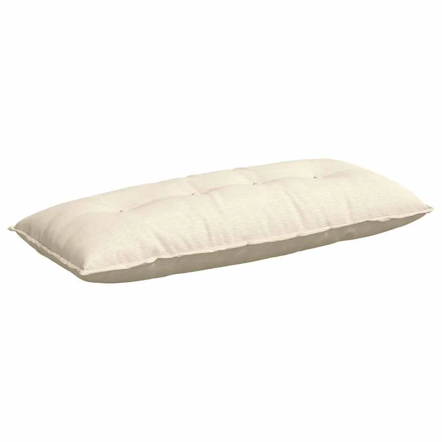 Coussin de Dos Crème 120 x 50 cm Tissu en velours côtelé - 2
