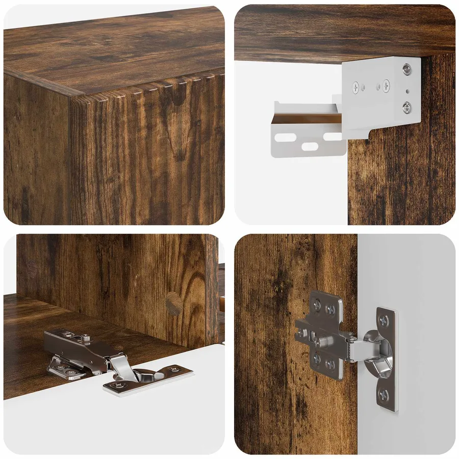 Ensemble de meuble TV mural Montage mural 6 pcs Chêne fumé - 11