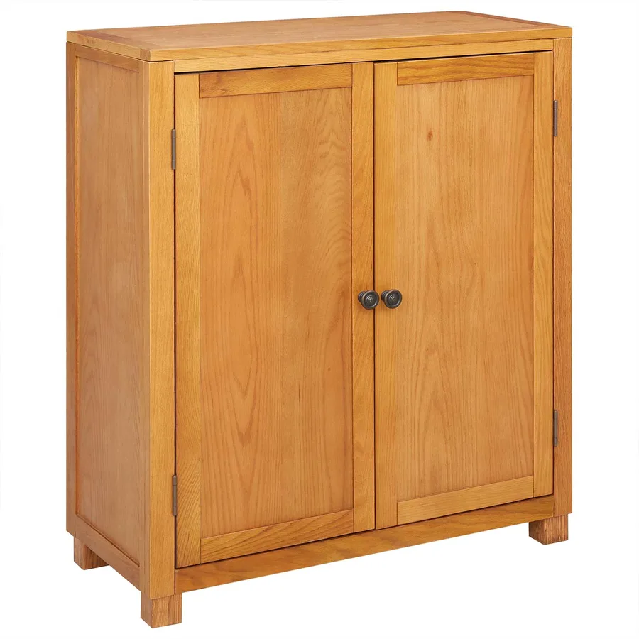 Armoire avec porte Marron 80 x 35 x 95 cm Bois de chêne massif - 2