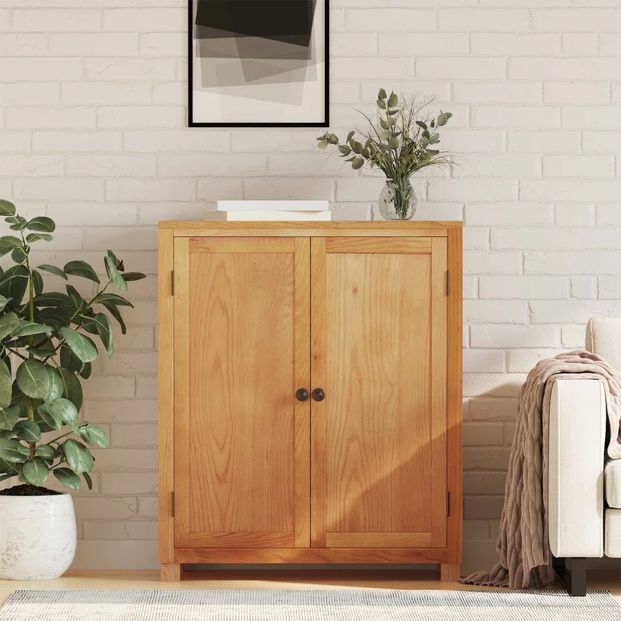 Armoire avec porte Marron 80 x 35 x 95 cm Bois de chêne massif - 3