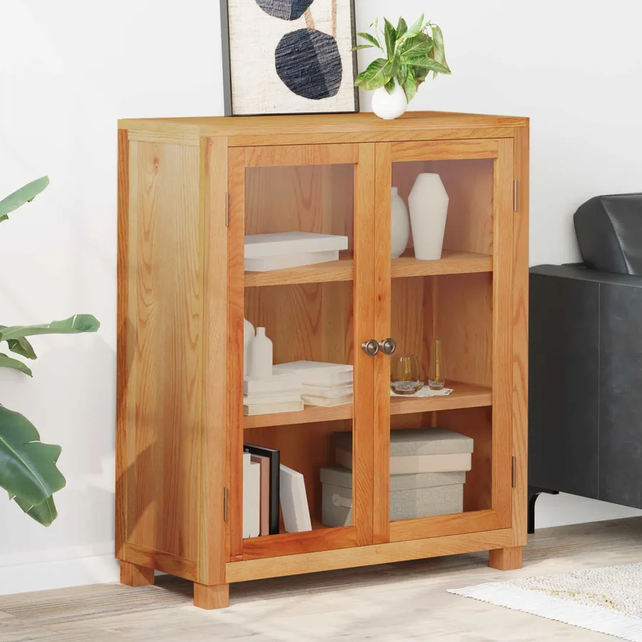 Armoire avec porte Marron 80 x 35 x 95 cm Bois de chêne massif