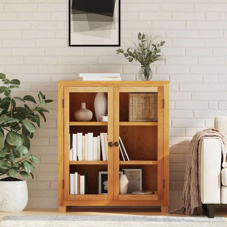 Armoire avec porte Marron 80 x 35 x 95 cm Bois de chêne massif - 3
