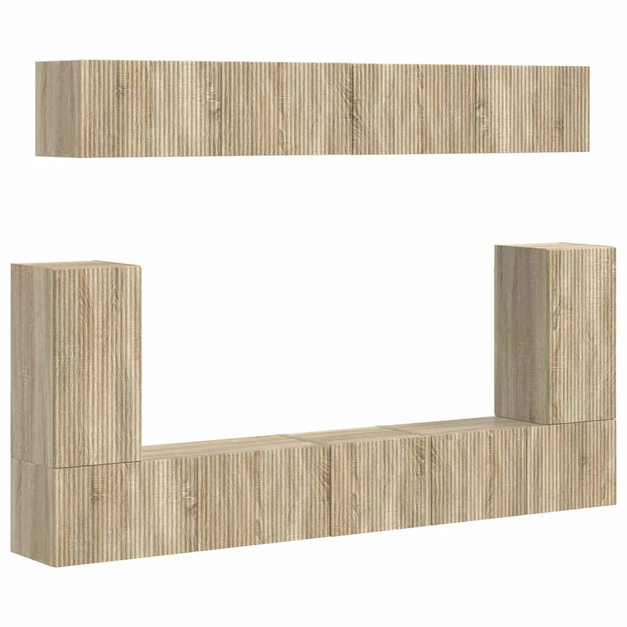 Ensemble meuble TV 5 pcs Chêne Sonoma Bois d'ingénierie - 2