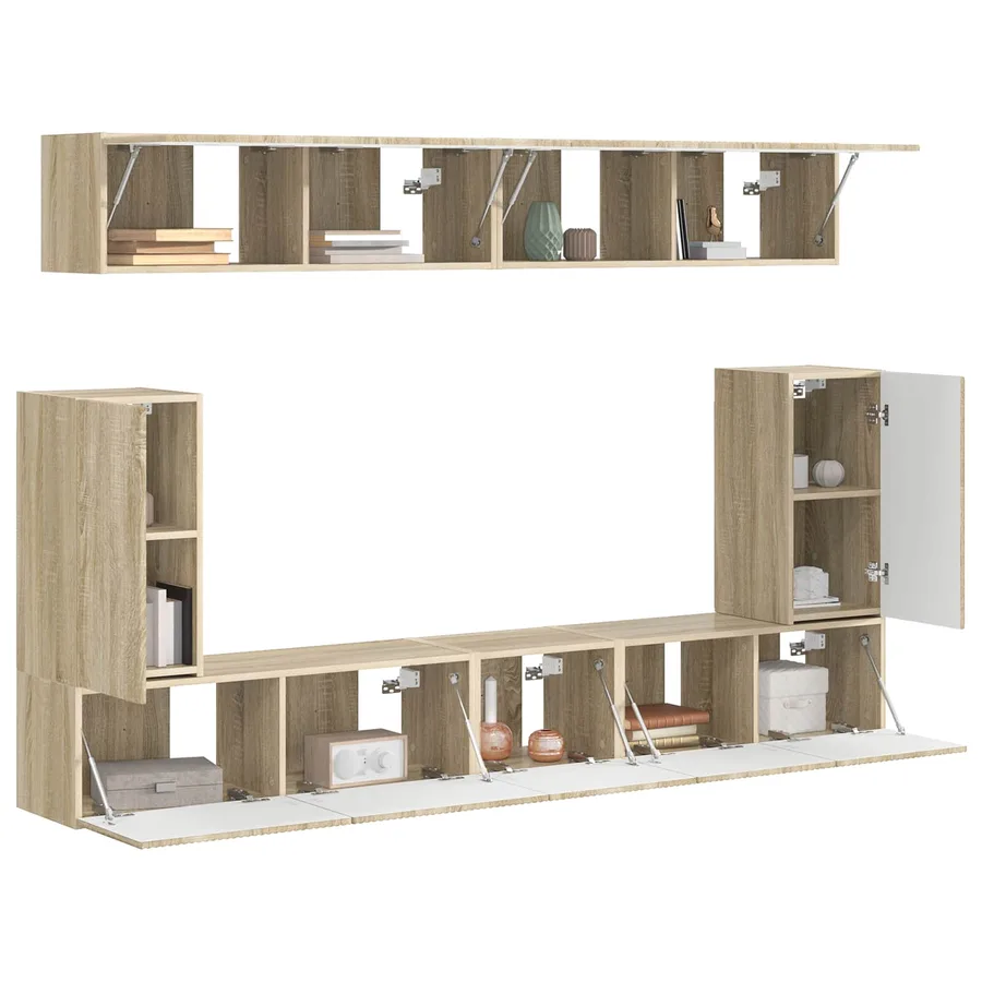 Ensemble meuble TV 5 pcs Chêne Sonoma Bois d'ingénierie - 3