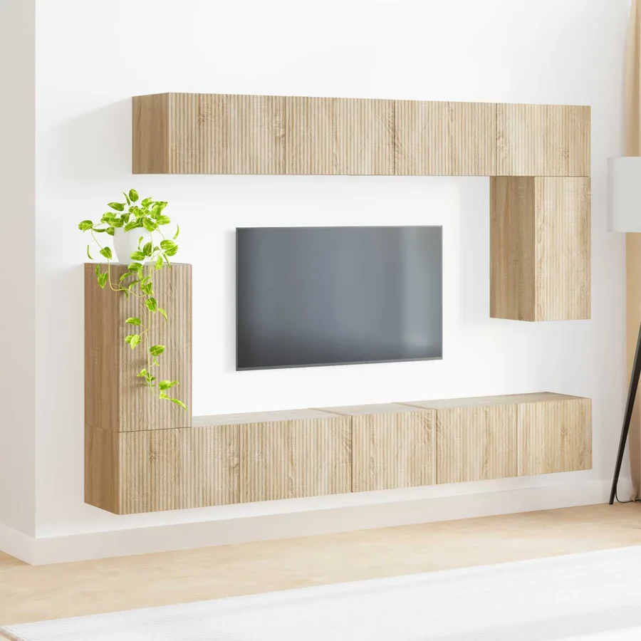 Ensemble meuble TV 5 pcs Chêne Sonoma Bois d'ingénierie - 4