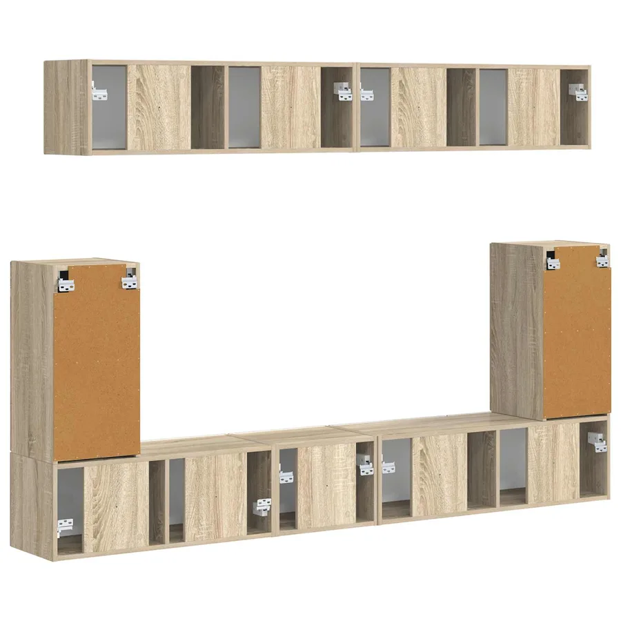 Ensemble meuble TV 5 pcs Chêne Sonoma Bois d'ingénierie - 8
