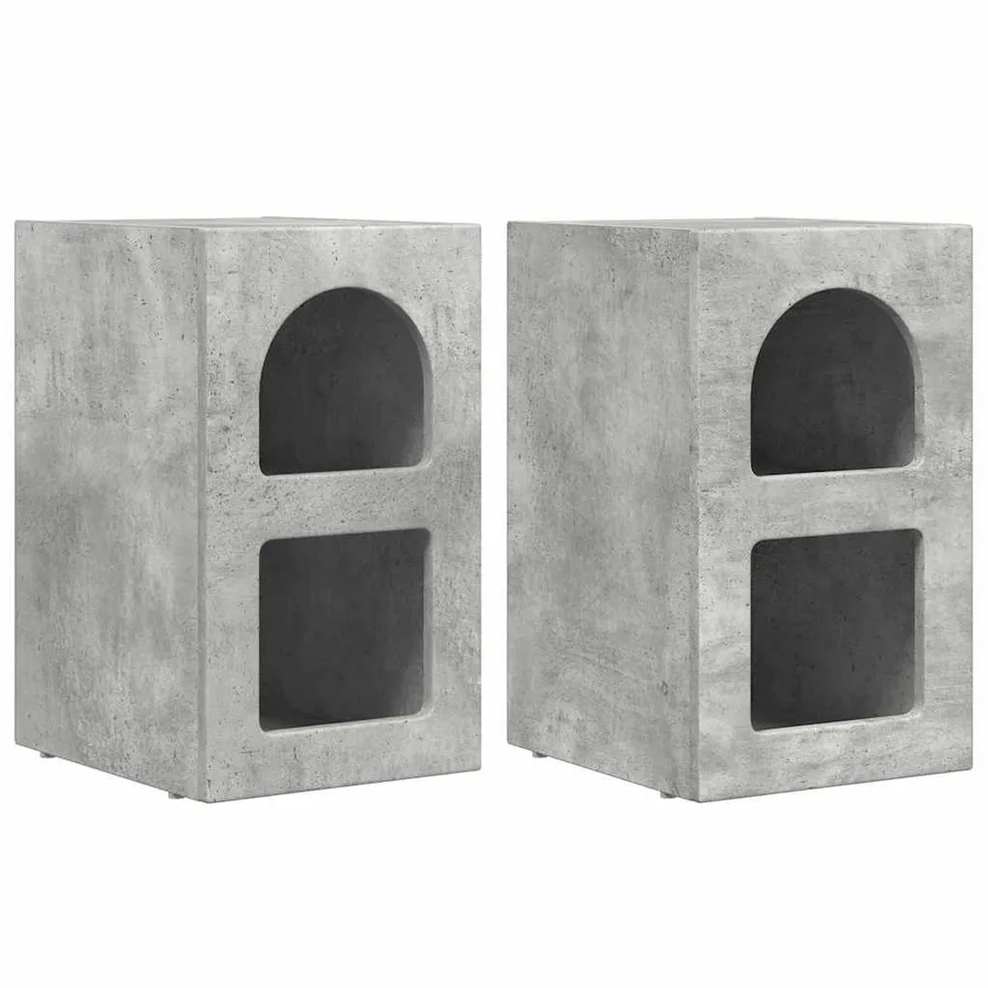 Table de chevet ELST 2 pc Gris béton 29,5 x 33,5 x 50 cm - 2