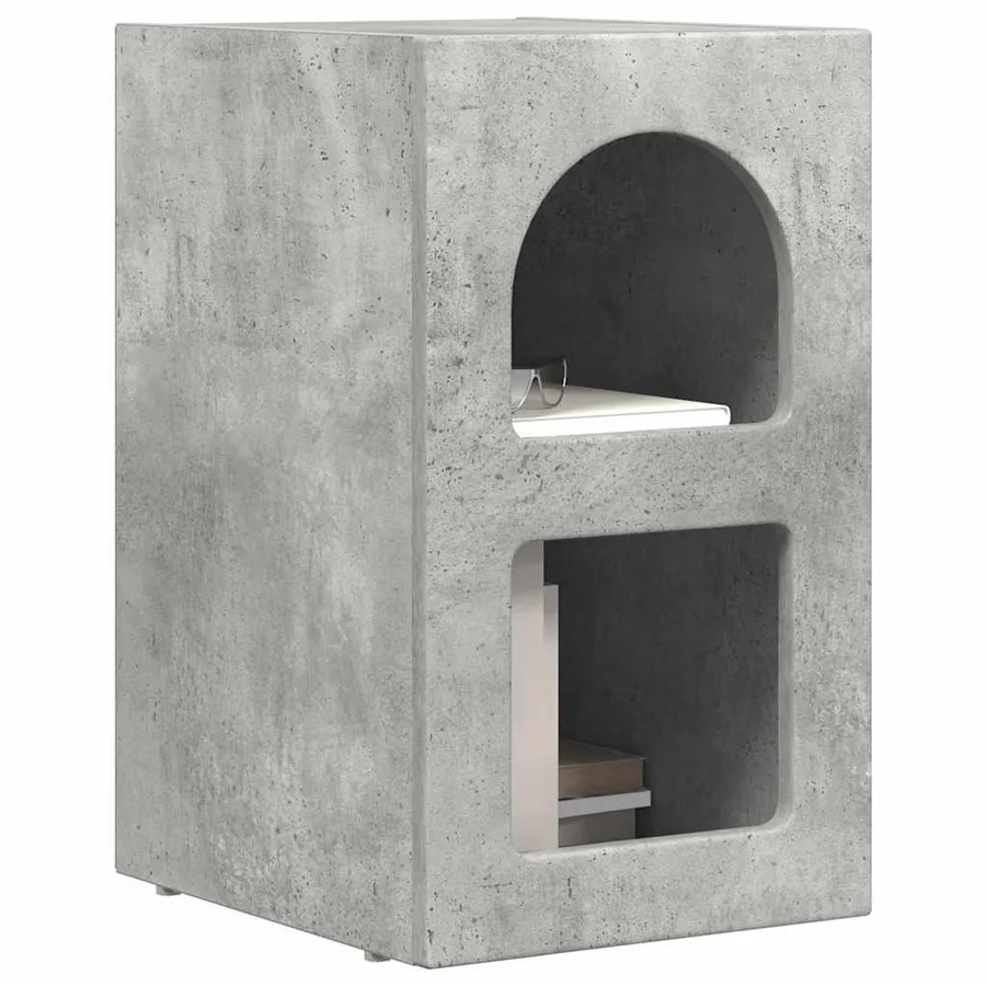 Table de chevet ELST 2 pc Gris béton 29,5 x 33,5 x 50 cm - 3