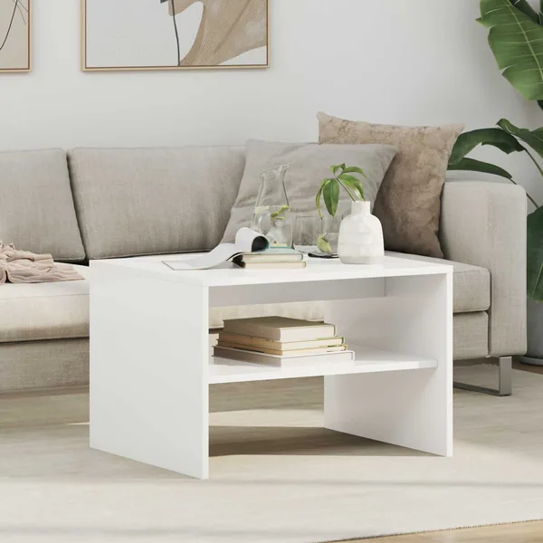 Table basse Blanc 60 x 50 x 40 cm Bois d'ingénierie
