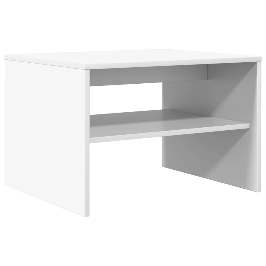 Table basse Blanc 60 x 50 x 40 cm Bois d'ingénierie - 2