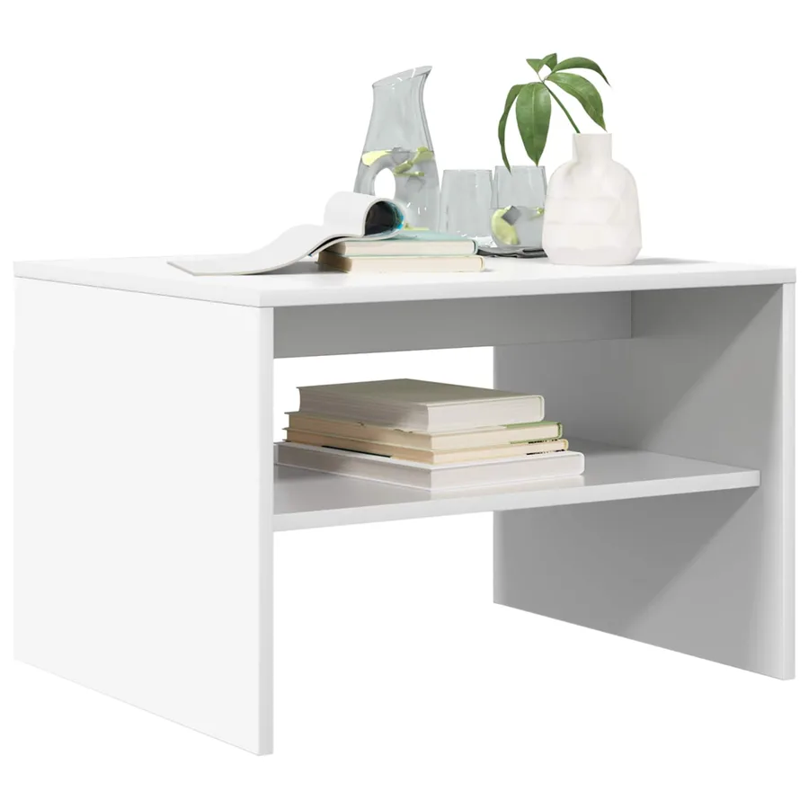 Table basse Blanc 60 x 50 x 40 cm Bois d'ingénierie - 3
