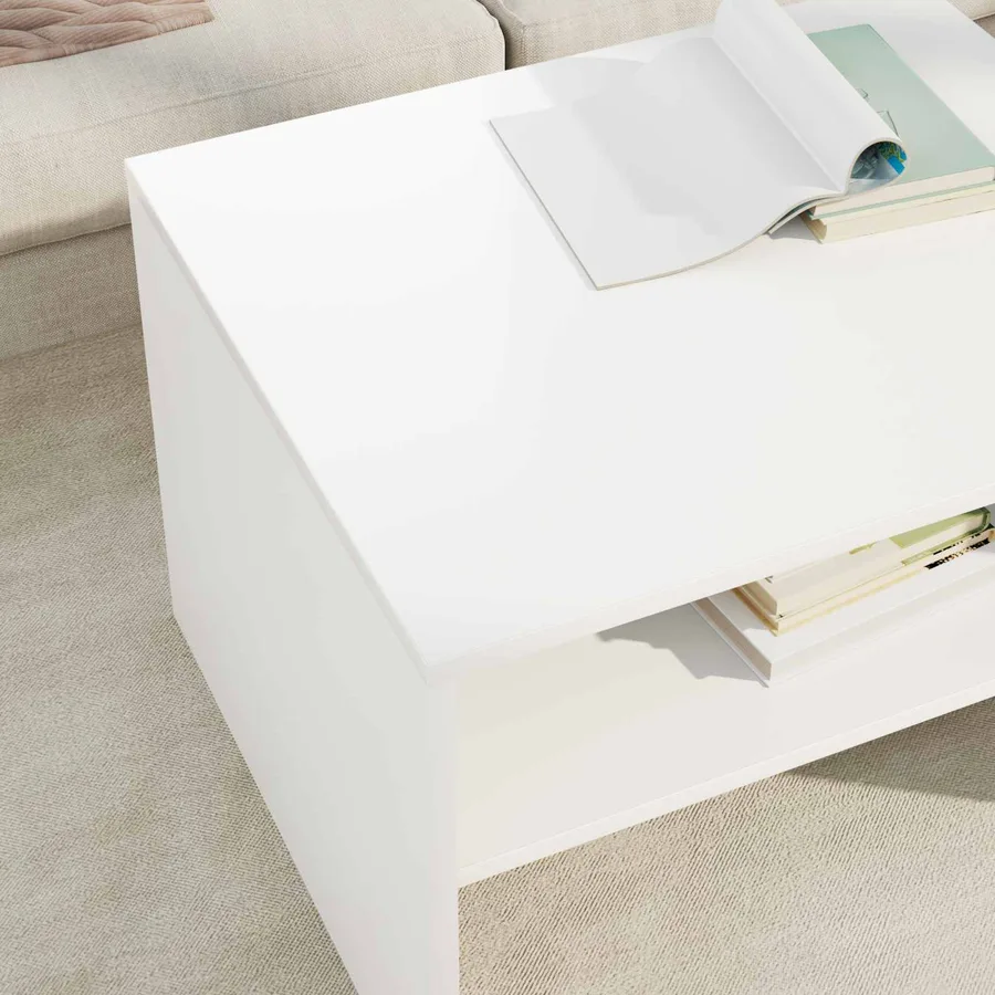 Table basse Blanc 60 x 50 x 40 cm Bois d'ingénierie - 4