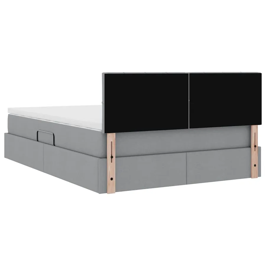 Lit avec rangement et matelas Gris clair 140 x 190 cm - 11