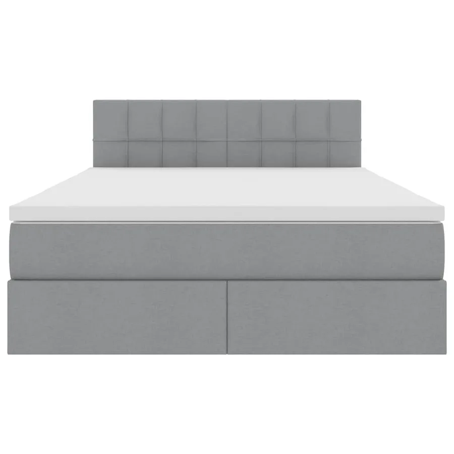 Lit avec rangement et matelas Gris clair 140 x 190 cm - 7