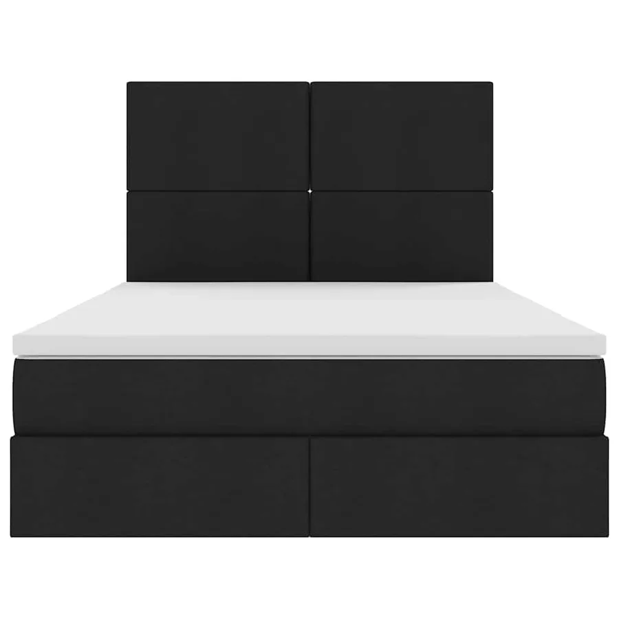 Lit avec rangement et matelas Noir 140 x 190 cm tissu - 7