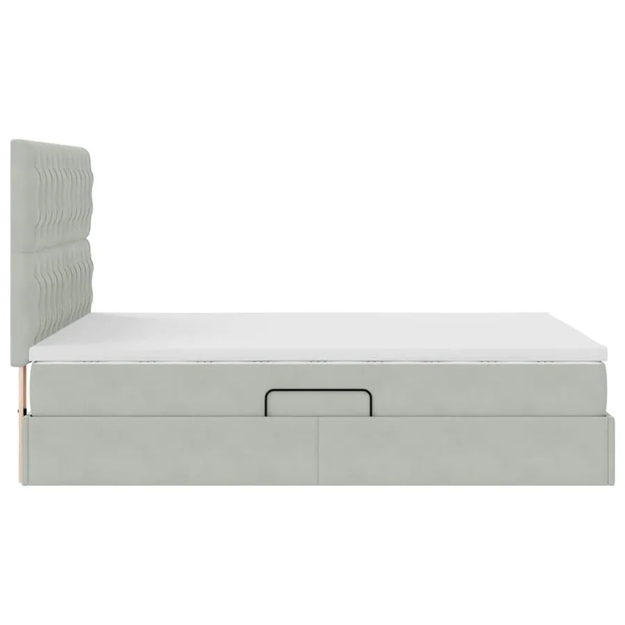 Lit de rangement LED avec matelas Gris clair 140 x 190 cm - 11