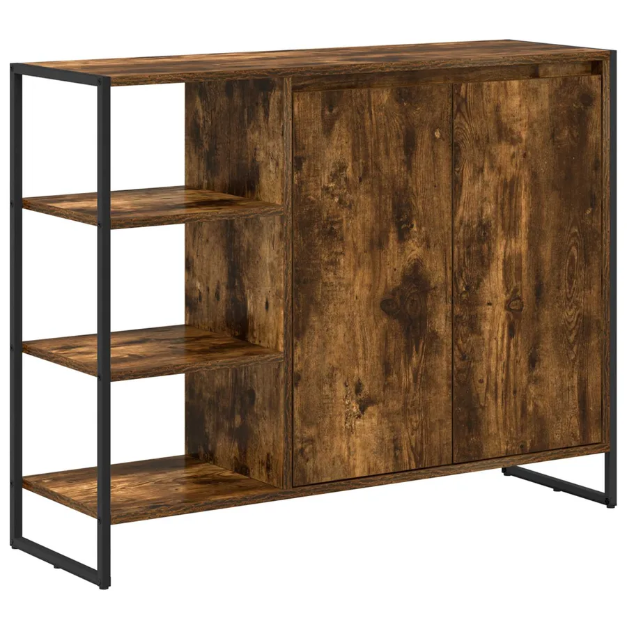 Meuble d'appoint Chêne Fumé 96,5 x 30 x 75 cm Bois d'ingénierie - 2