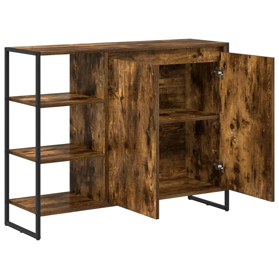 Meuble d'appoint Chêne Fumé 96,5 x 30 x 75 cm Bois d'ingénierie - 5