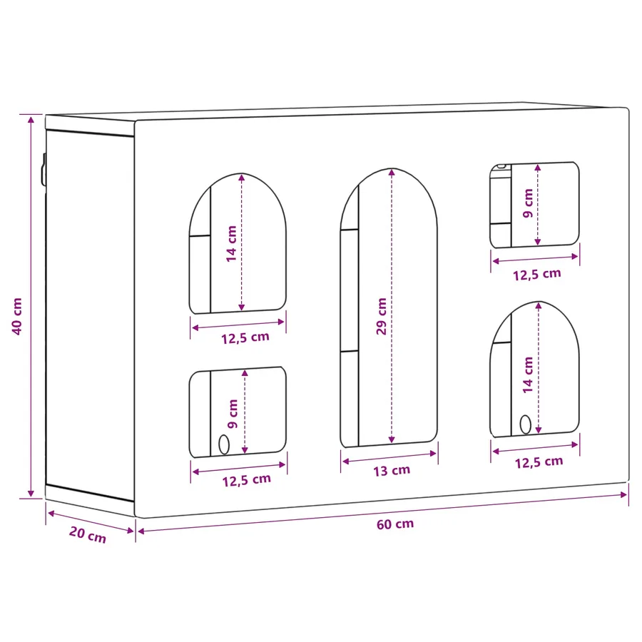 Armoire suspendue ELST Chêne Sonoma 60 x 20 x 40 cm - 12