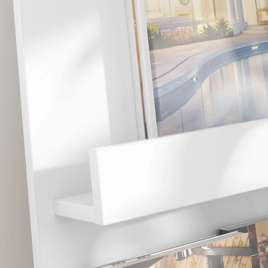 Étagère à magazines Blanc 43 x 11 x 102 cm Bois d'ingénierie - 4