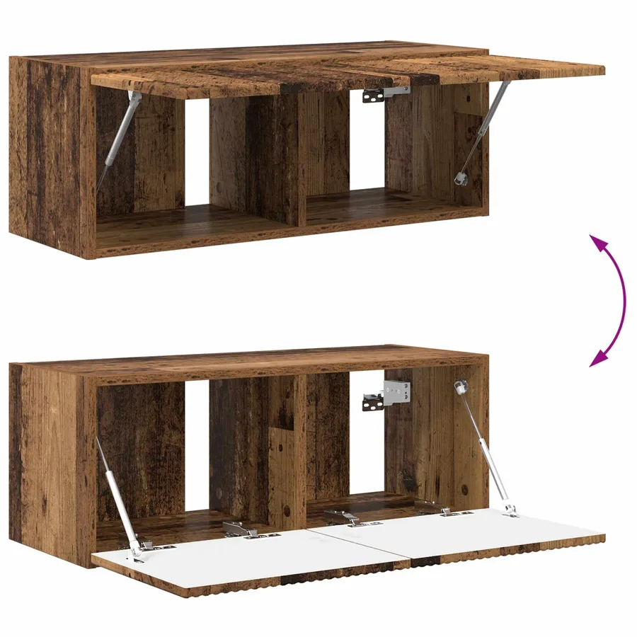 Ensemble de meuble TV mural 4 pcs Bois ancien Bois d'ingénierie - 11