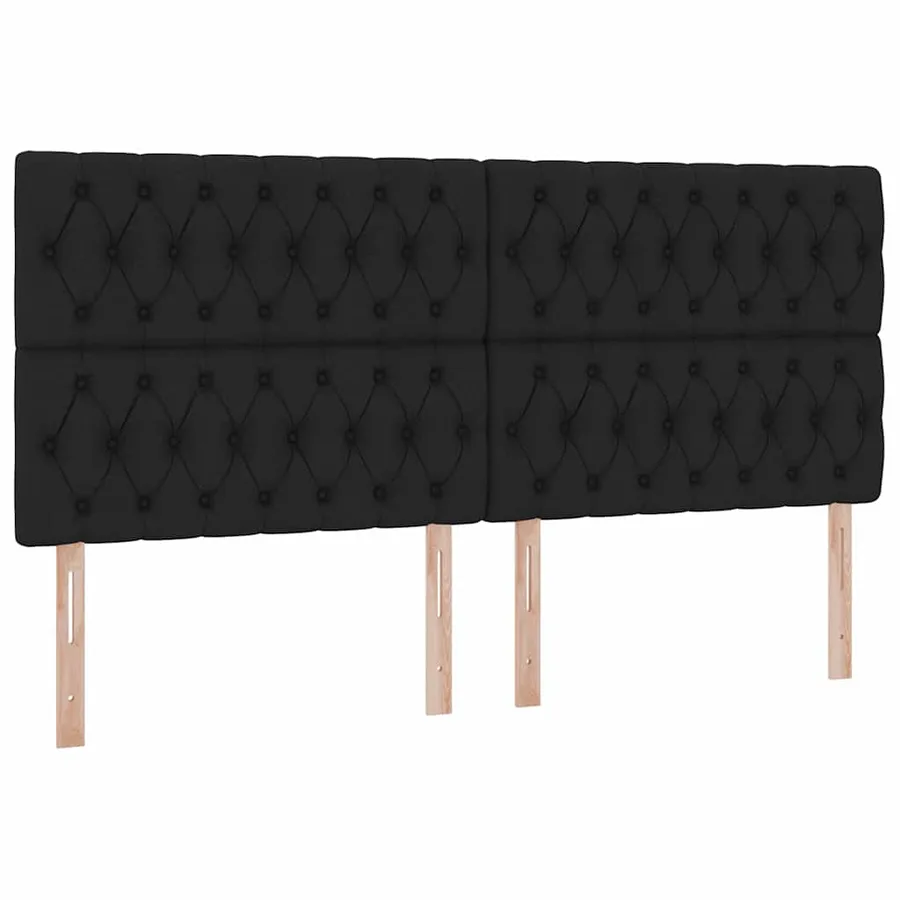 Lit de rangement LED avec matelas Noir 200 x 200 cm Tissu - 10
