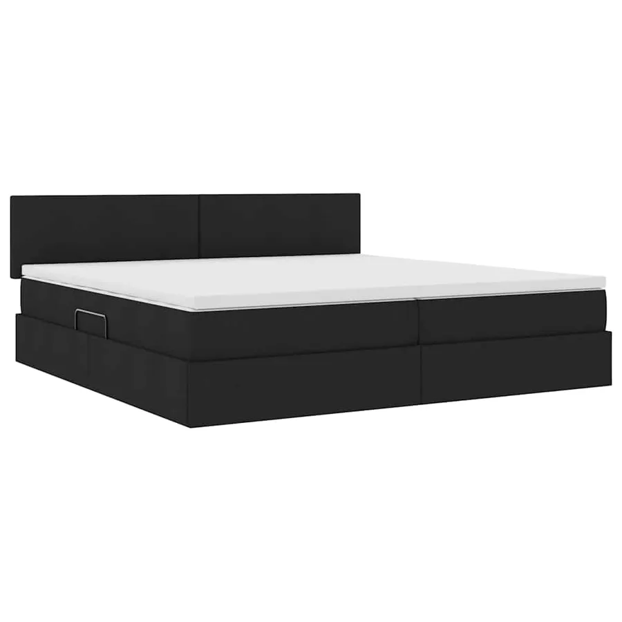 Lit avec rangement et matelas avec matelas Noir 200 x 200 cm - 5