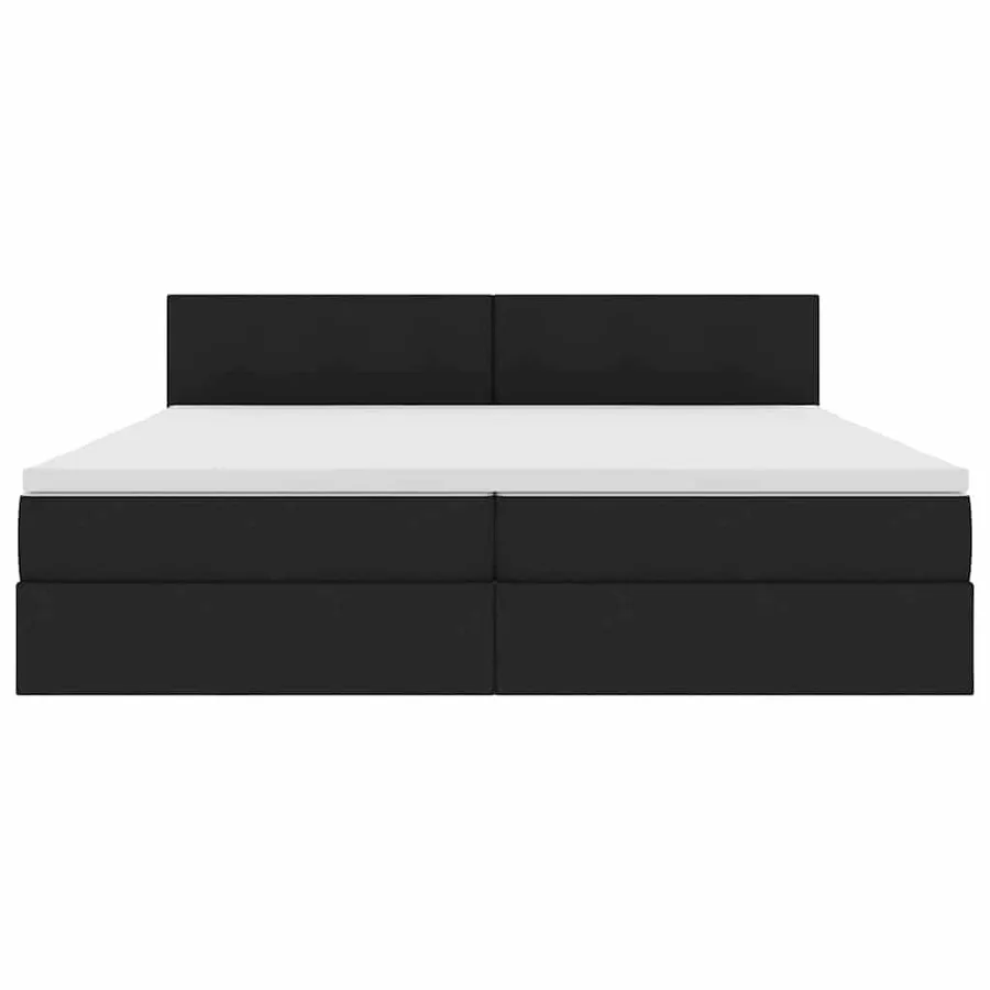 Lit avec rangement et matelas avec matelas Noir 200 x 200 cm - 6