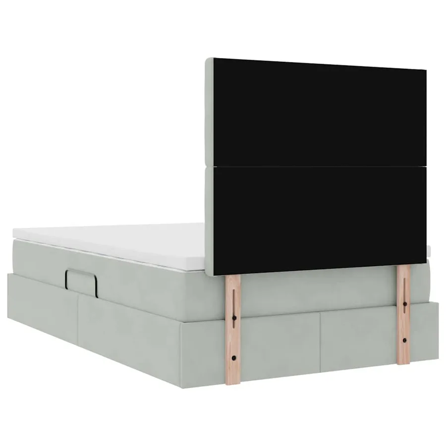 Lit de rangement LED avec matelas Gris clair 120 x 200 cm - 12