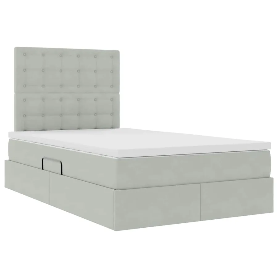 Lit de rangement LED avec matelas Gris clair 120 x 200 cm - 6