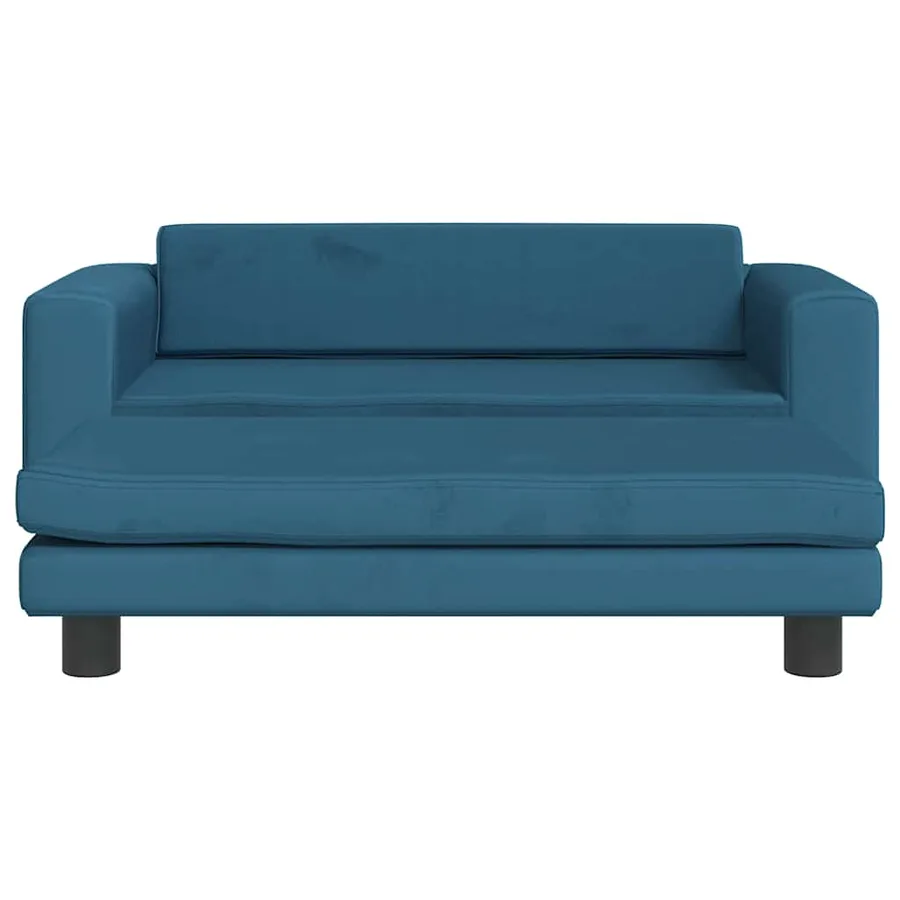 Lit pour chien avec extension bleu 100x50x30 cm velours - 3