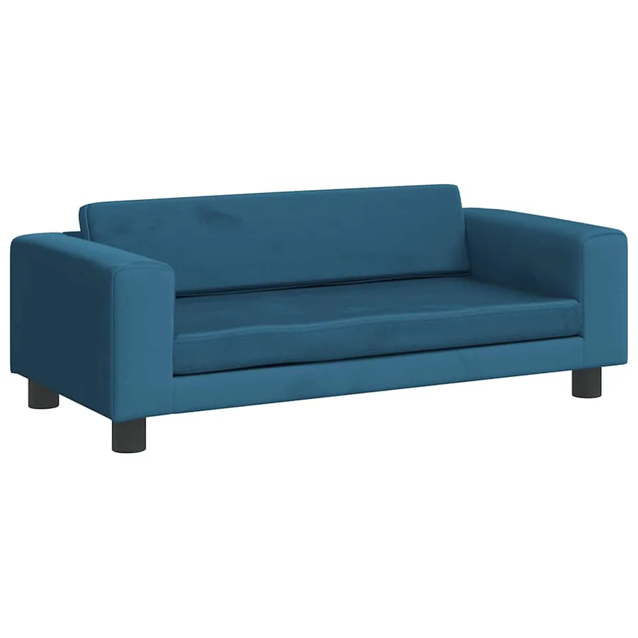 Lit pour chien avec extension bleu 100x50x30 cm velours - 6