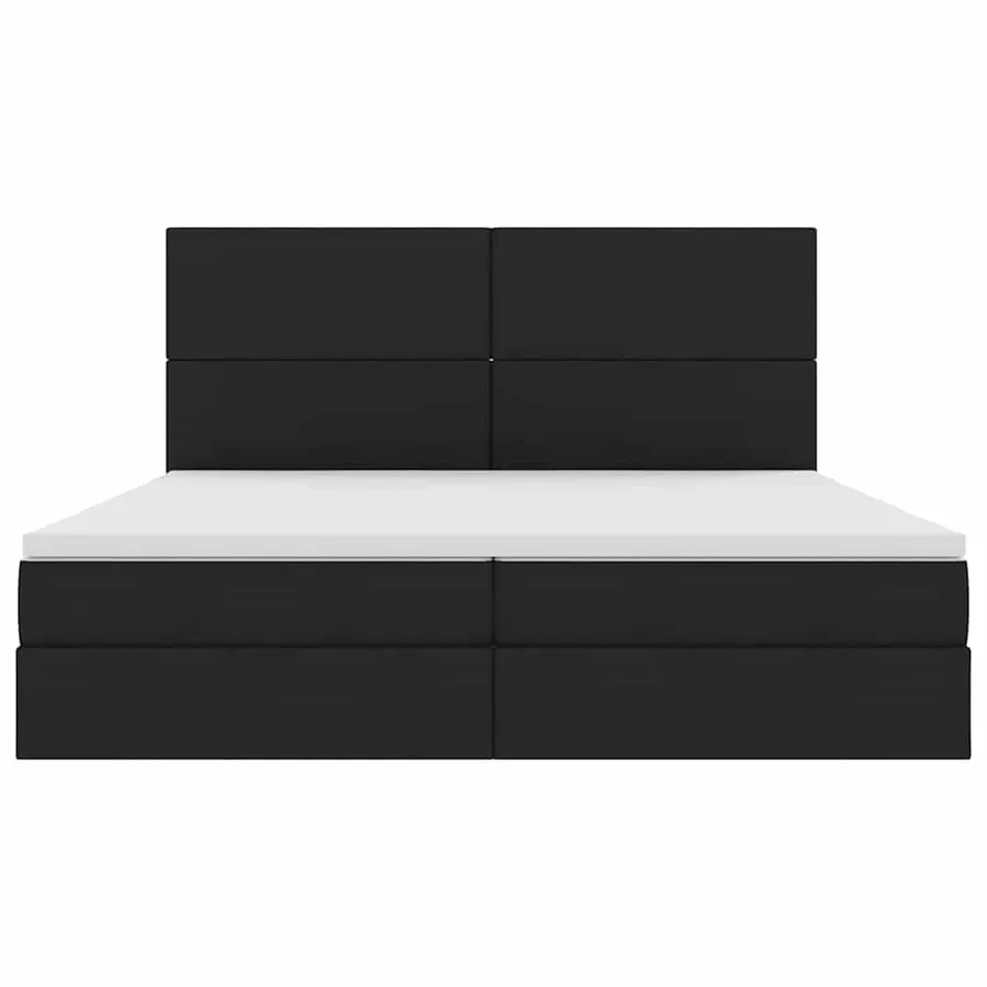 Lit avec rangement et matelas Noir 200 x 200 cm tissu - 6