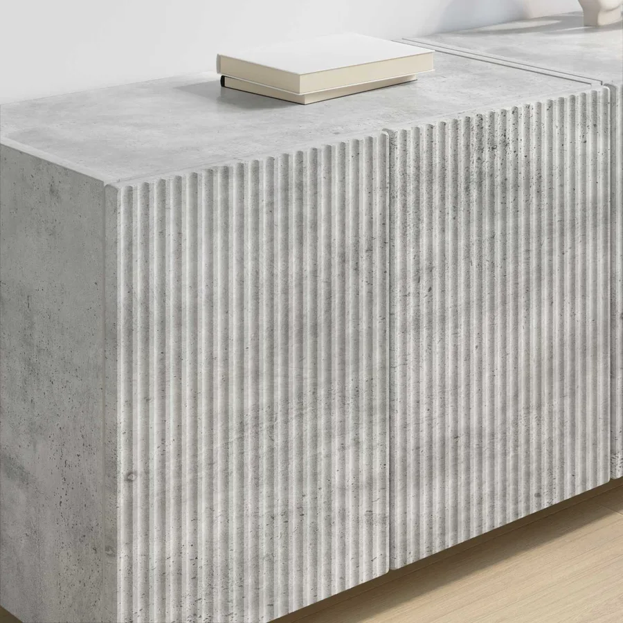 Meuble TV mural Gris béton 59,5 x 31 x 40 cm Bois d'ingénierie - 4