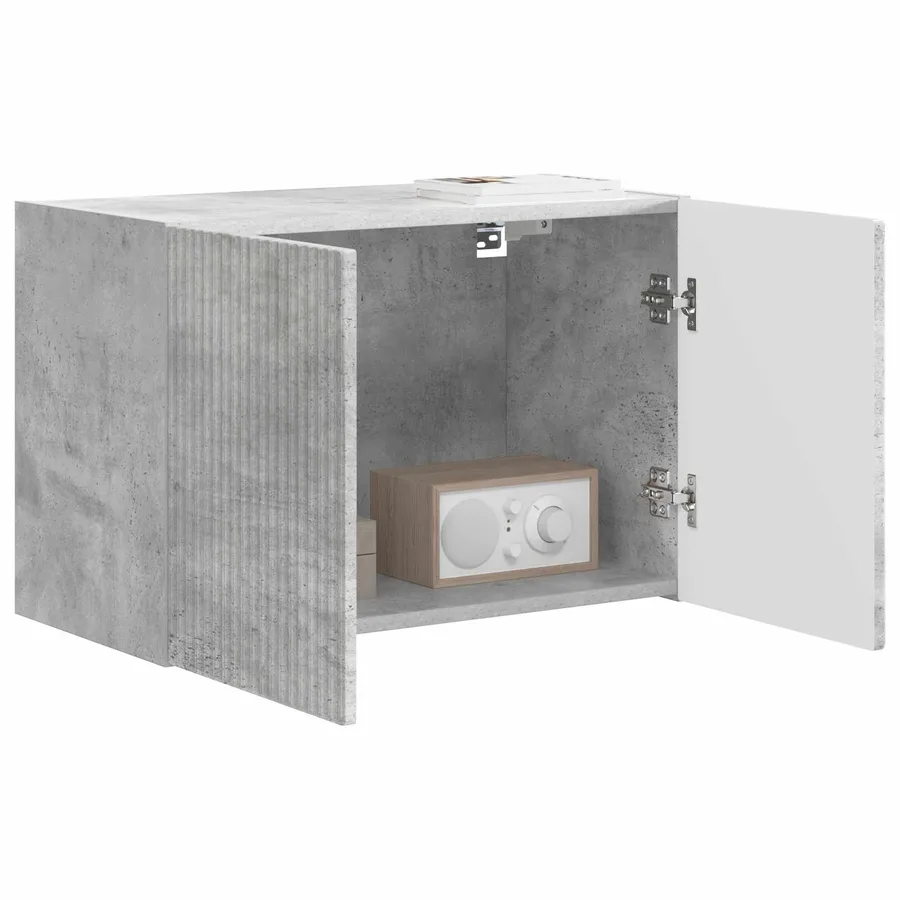 Meuble TV mural Gris béton 59,5 x 31 x 40 cm Bois d'ingénierie - 5