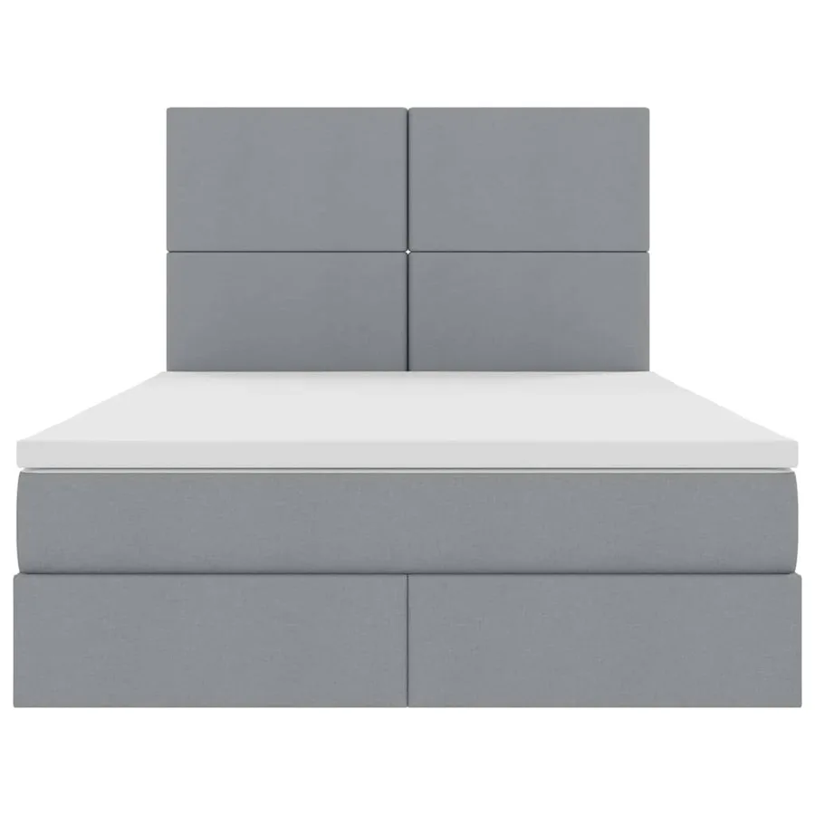 Lit avec rangement et matelas Gris clair 140 x 190 cm tissu - 7